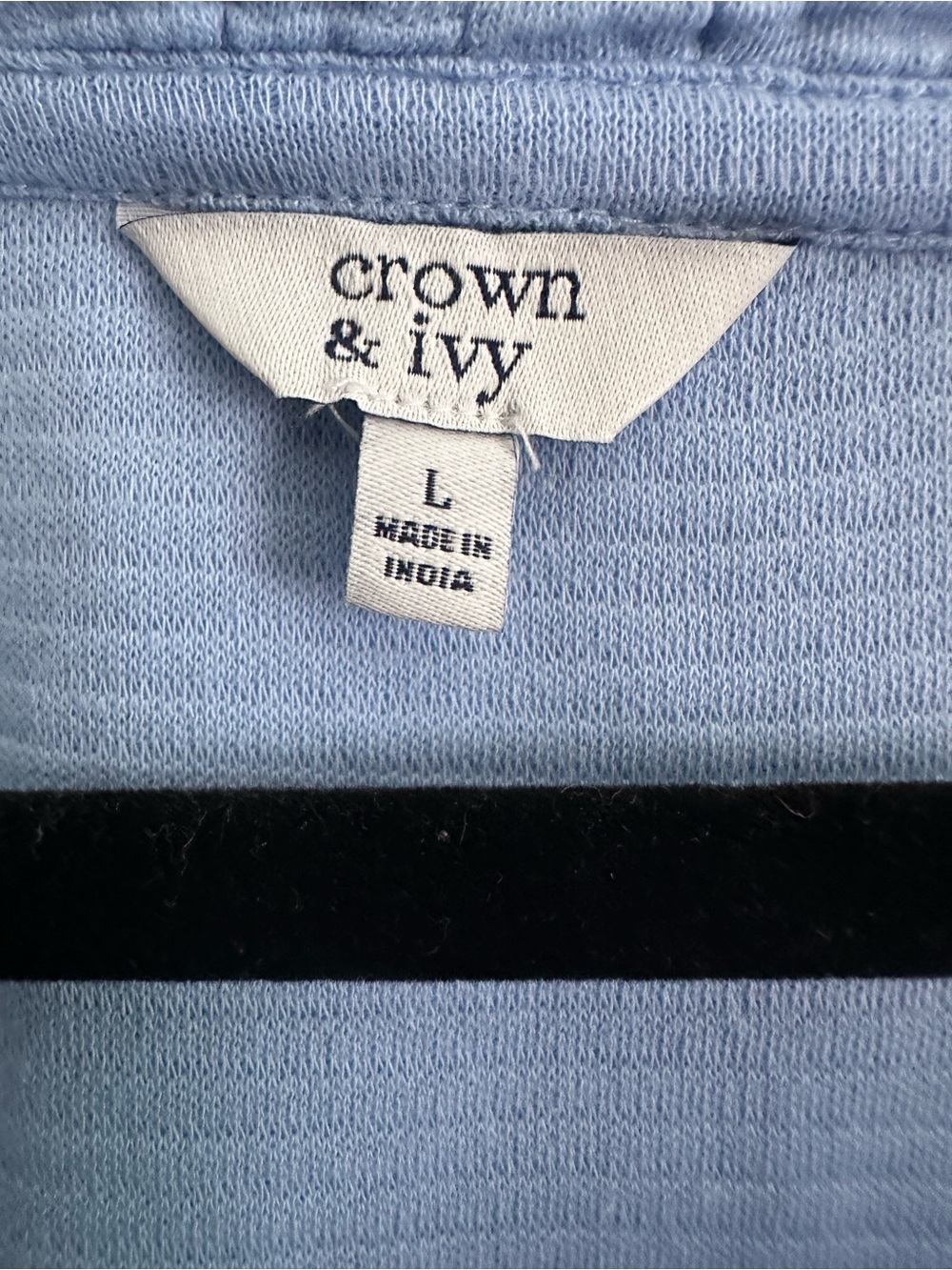 crown & ivy Light Blue Ruffled V-Neck Ribbed Tank - Picture 6 of 7